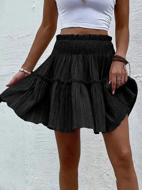 Women's Casual Plain Cake Short Skirt