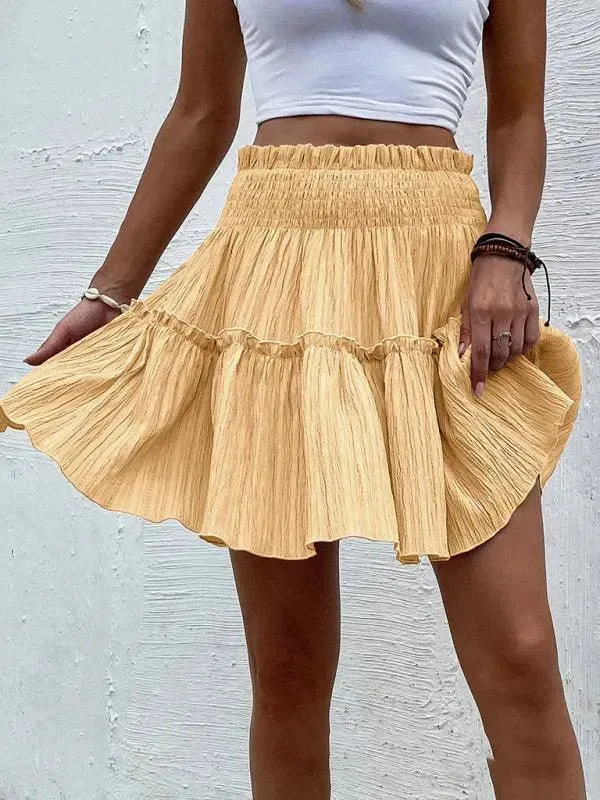 Women's Casual Plain Cake Short Skirt