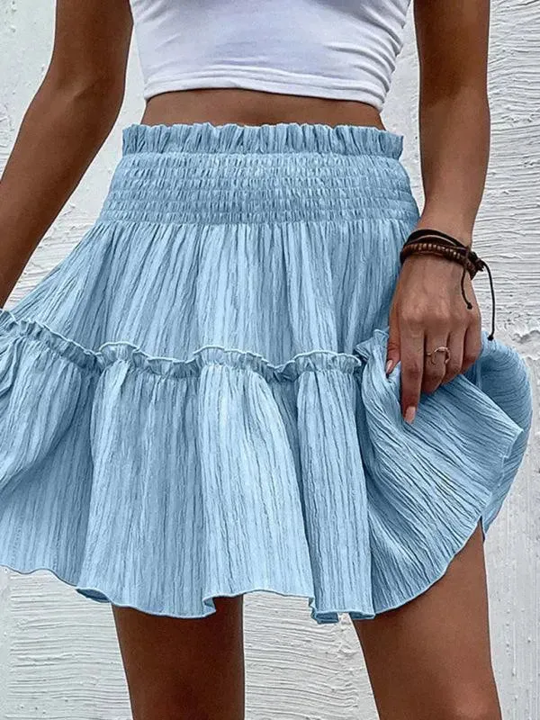 Women's Casual Plain Cake Short Skirt