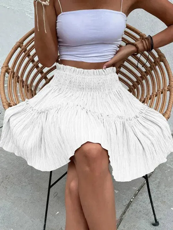 Women's Casual Plain Cake Short Skirt