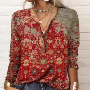 Women's Casual Summer Blouse | 3 4 Sleeves