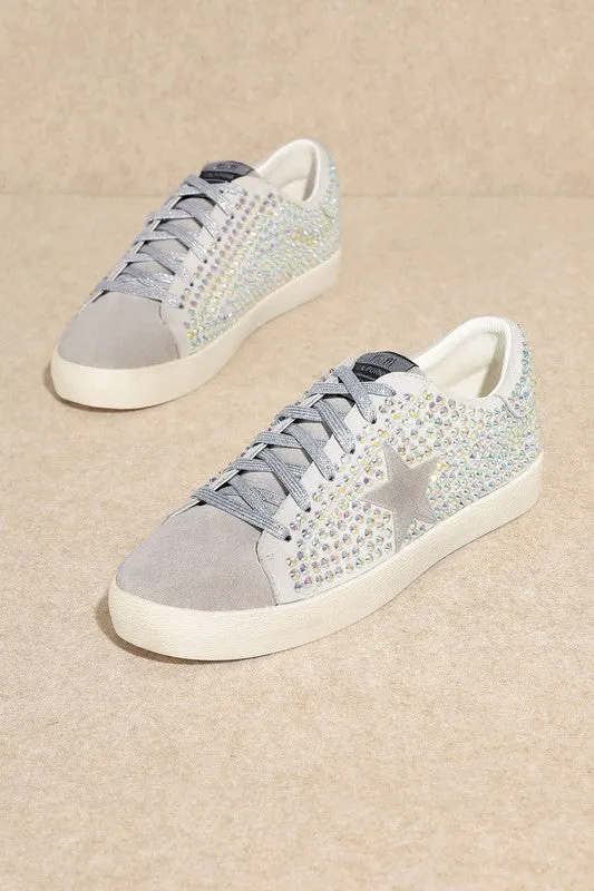 Women's Glam Rhinestone Star Sneakers