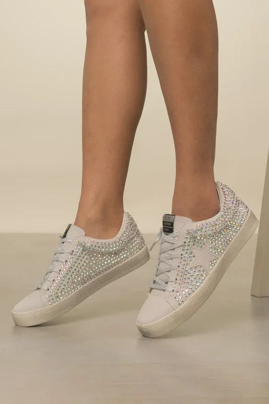 Women's Glam Rhinestone Star Sneakers