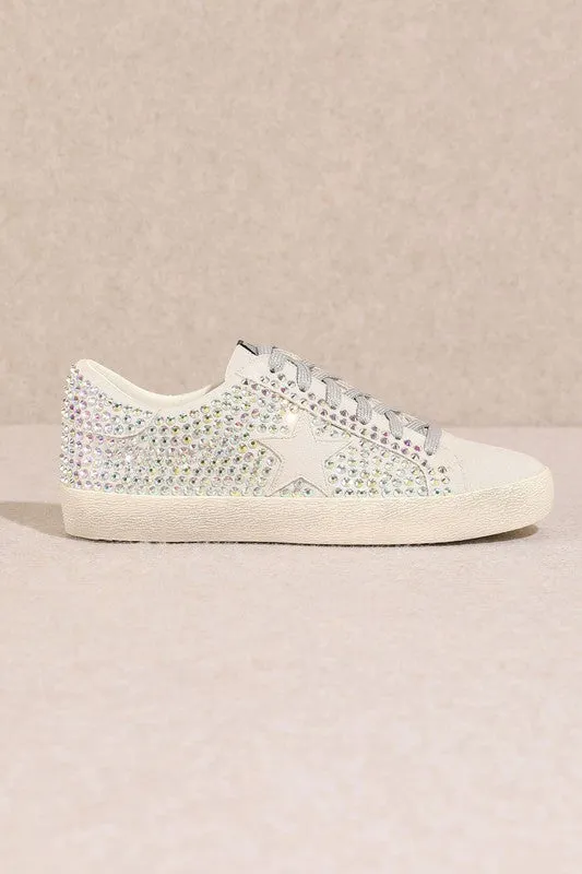 Women's Glam Rhinestone Star Sneakers