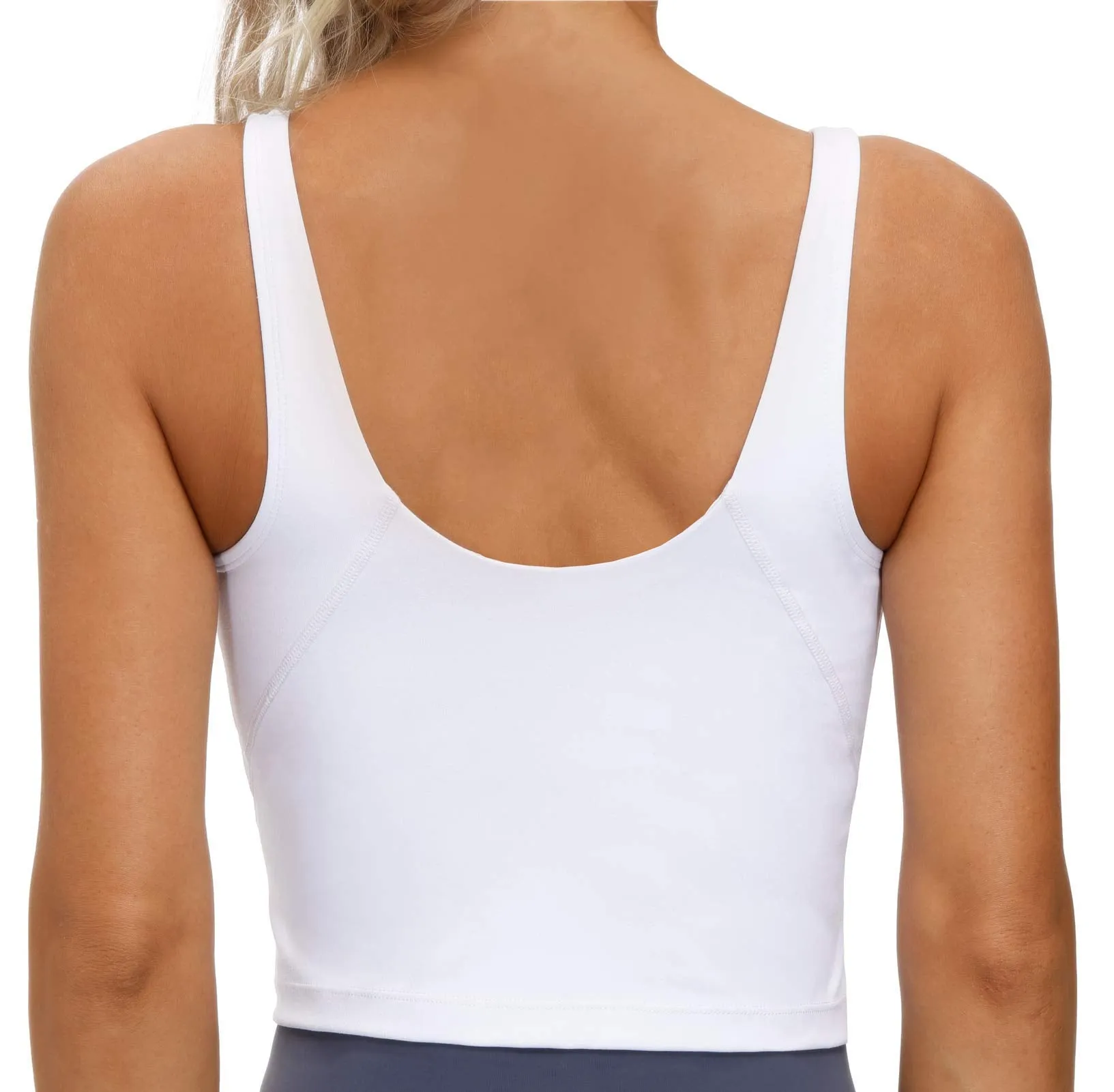 Women’s Longline Sports Bra Wirefree Padded Medium Support Yoga Bras Gym Running Workout Tank Tops