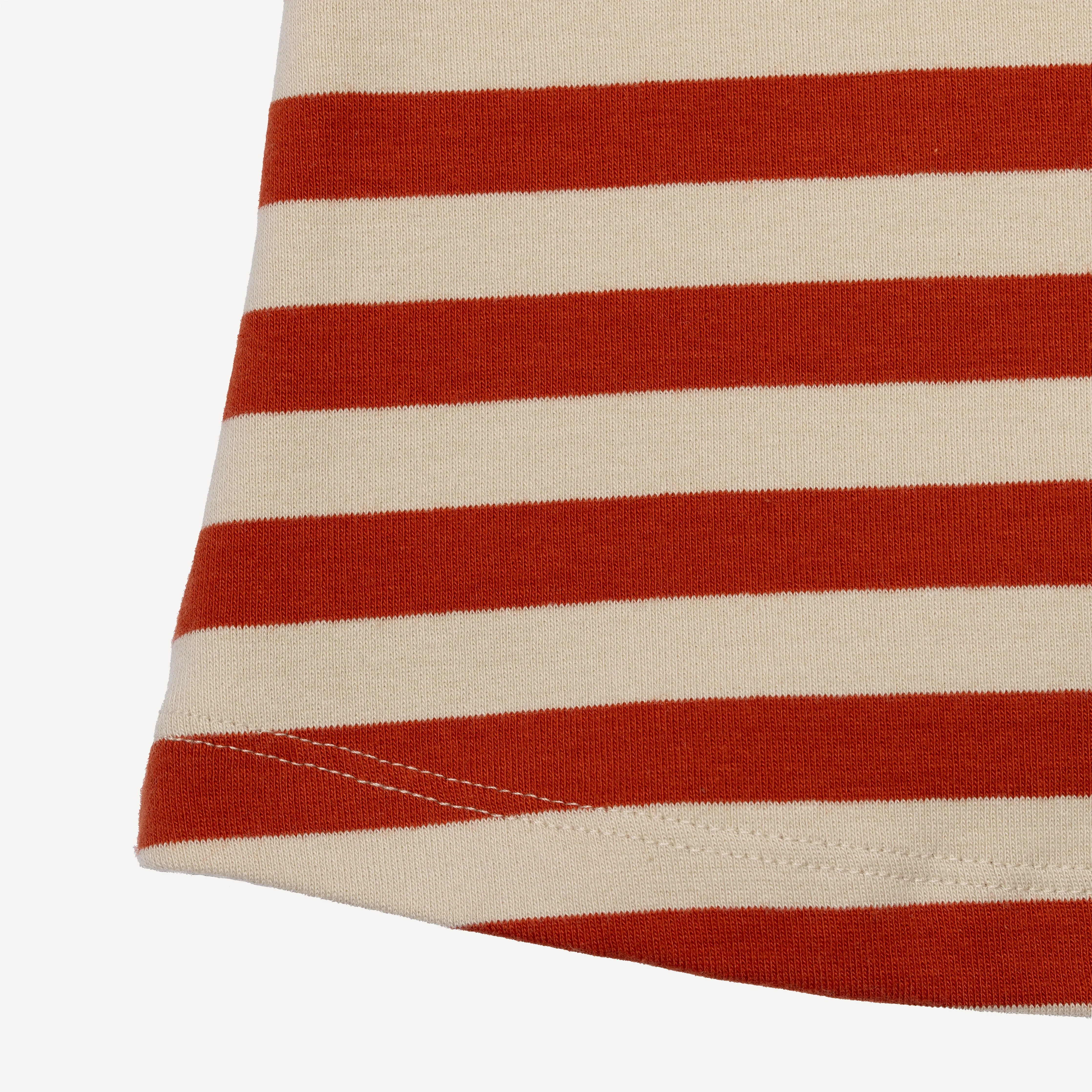 Womens Stripe High Neck Tank - Rooibos Tea / Fog
