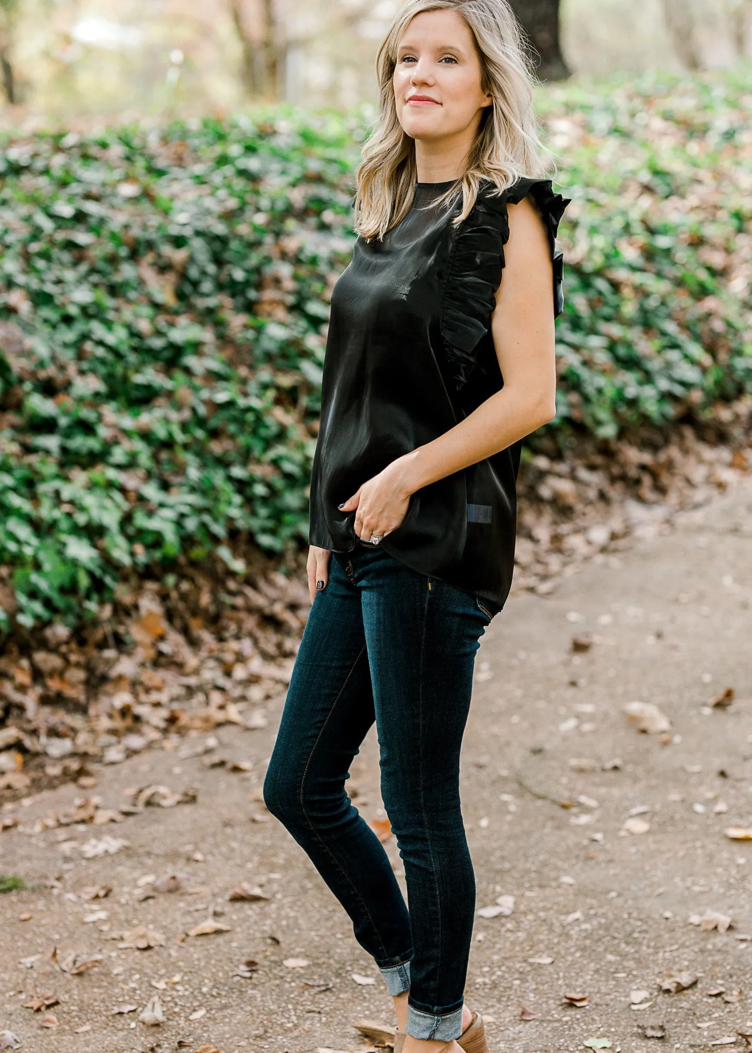 X Shimmer Time Black Top