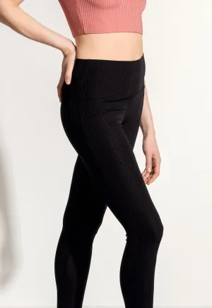 Yoga Leggings "Larimar" in black rib