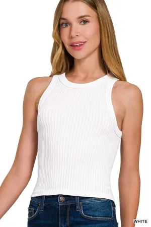 Zenana Seamless Ribbed Crop Tank